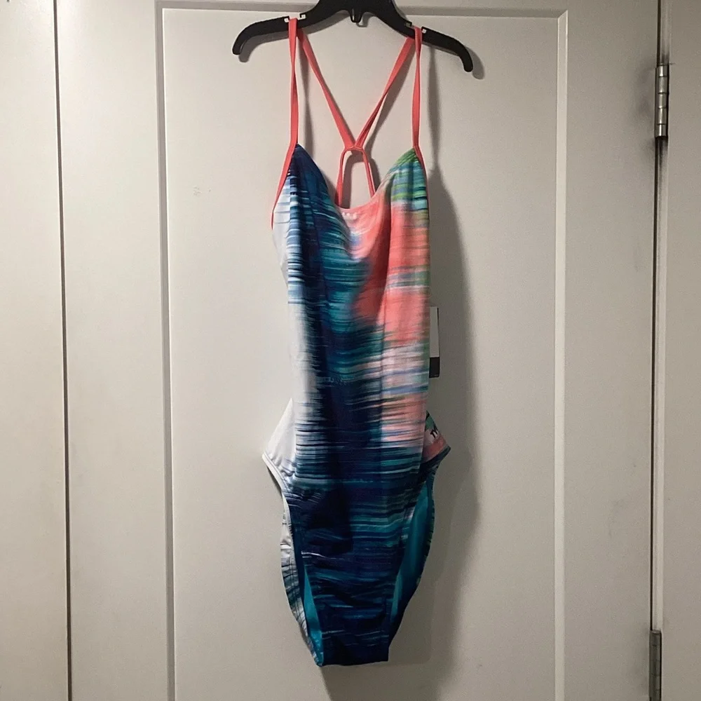 TYR Multicolor Blue Pink Green One-Piece Swimsuit